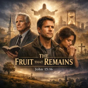 The Fruit That Remains series poster, John 15:16 theme, believers bearing lasting spiritual fruit in cinematic biblical setting