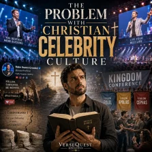 KJV Bible study image showing Christian celebrity culture, preacher fan clubs, ministry platforms, and a believer holding Scripture.