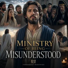 KJV Bible study image showing Christ surrounded by misunderstanding, rejection, religious criticism, and family unbelief from John 7:5.