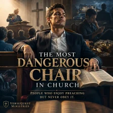 Church member sitting before an open Bible while hearing a preacher but remaining distracted and unchanged, illustrating Ezekiel 33:31–32 and hearing without obeying God.
