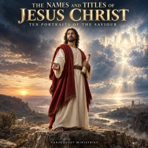 Cinematic portrait of Jesus Christ representing His ten biblical names and titles, with the series title displayed prominently.