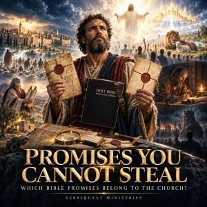 Cinematic biblical collage depicting Israel’s land, the dry bones, apostolic signs, Tribulation events, the coming Kingdom, and the Church’s spiritual inheritance in Christ.